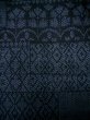 Photo10: Mint I1130X Used Japanese  Smoky Blue TSUMUGI pongee / Silk. Geometrical pattern  (Grade A) (10)