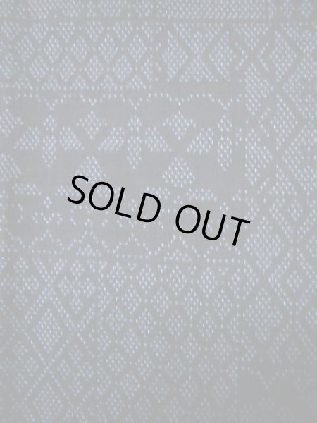 Photo11: Mint I1130X Used Japanese  Smoky Blue TSUMUGI pongee / Silk. Geometrical pattern  (Grade A) (11)