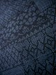 Photo12: Mint I1130X Used Japanese  Smoky Blue TSUMUGI pongee / Silk. Geometrical pattern  (Grade A) (12)