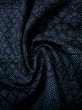 Photo15: Mint I1130X Used Japanese  Smoky Blue TSUMUGI pongee / Silk. Geometrical pattern  (Grade A) (15)