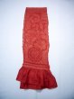 Photo1: J0203XG Used Japanese   Red OBI-AGE covering sash    (Grade B) (1)