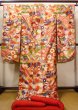 Photo3: J0219B Used Japanese Creamy Light Vermilion UCHIKAKE Wedding by Silk. Phoenix  (Grade A) (3)