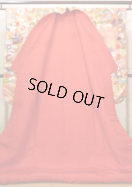 Photo4: J0219B Used Japanese Creamy Light Vermilion UCHIKAKE Wedding by Silk. Phoenix  (Grade A) (4)