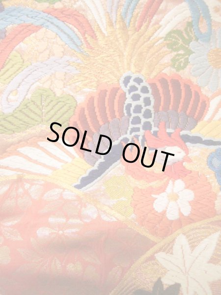 Photo7: J0219B Used Japanese Creamy Light Vermilion UCHIKAKE Wedding by Silk. Phoenix  (Grade A) (7)