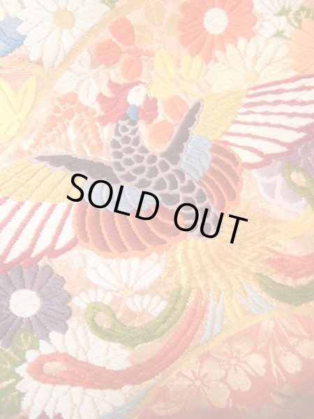 Photo8: J0219B Used Japanese Creamy Light Vermilion UCHIKAKE Wedding by Silk. Phoenix  (Grade A) (8)