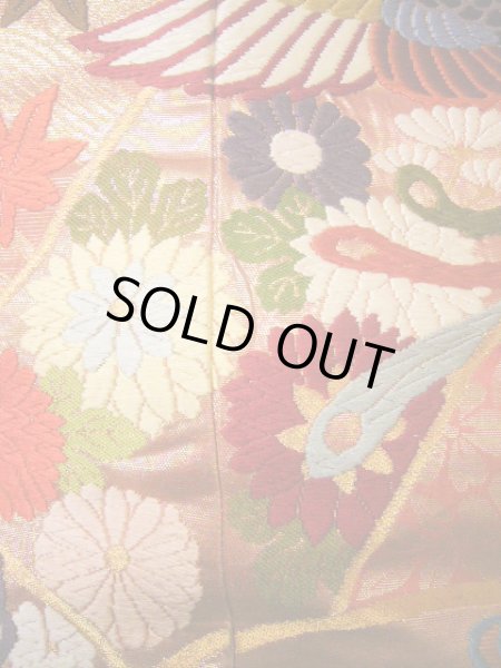 Photo12: J0219B Used Japanese Creamy Light Vermilion UCHIKAKE Wedding by Silk. Phoenix  (Grade A) (12)