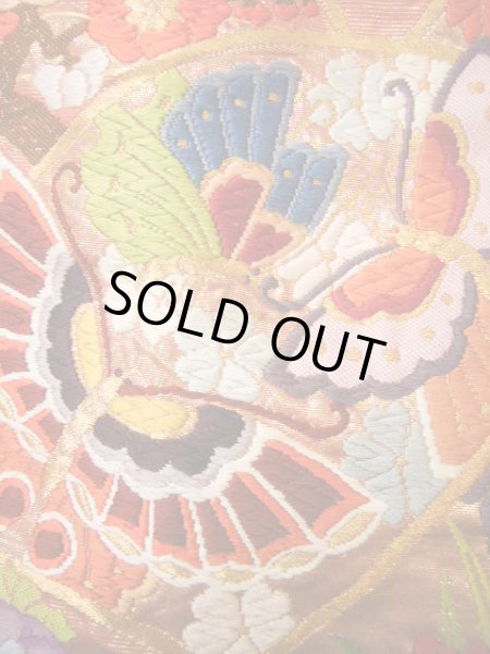 Photo13: J0219B Used Japanese Creamy Light Vermilion UCHIKAKE Wedding by Silk. Phoenix  (Grade A) (13)