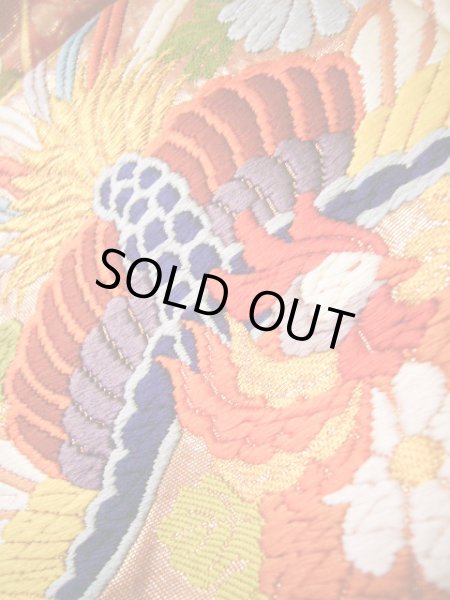 Photo17: J0219B Used Japanese Creamy Light Vermilion UCHIKAKE Wedding by Silk. Phoenix  (Grade A) (17)