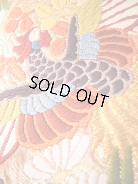 Photo18: J0219B Used Japanese Creamy Light Vermilion UCHIKAKE Wedding by Silk. Phoenix  (Grade A) (18)