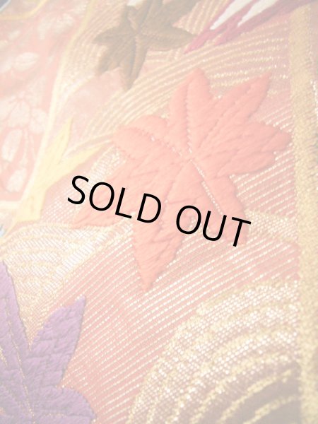 Photo19: J0219B Used Japanese Creamy Light Vermilion UCHIKAKE Wedding by Silk. Phoenix  (Grade A) (19)