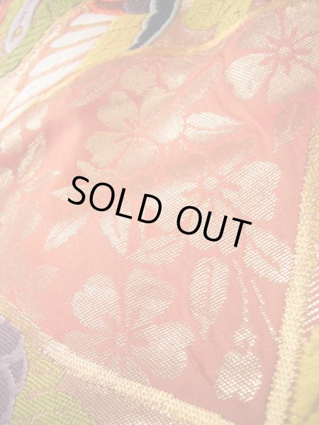 Photo21: J0219B Used Japanese Creamy Light Vermilion UCHIKAKE Wedding by Silk. Phoenix  (Grade A) (21)