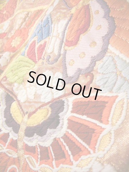 Photo22: J0219B Used Japanese Creamy Light Vermilion UCHIKAKE Wedding by Silk. Phoenix  (Grade A) (22)