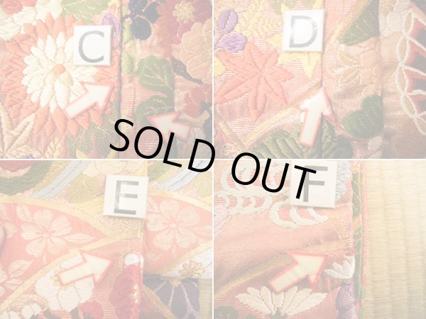 Photo29: J0219B Used Japanese Creamy Light Vermilion UCHIKAKE Wedding by Silk. Phoenix  (Grade A) (29)