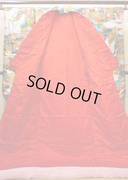 Photo4: J0219C Used Japanese   Multi Color UCHIKAKE Wedding by Silk. Crane  (Grade A+) (4)