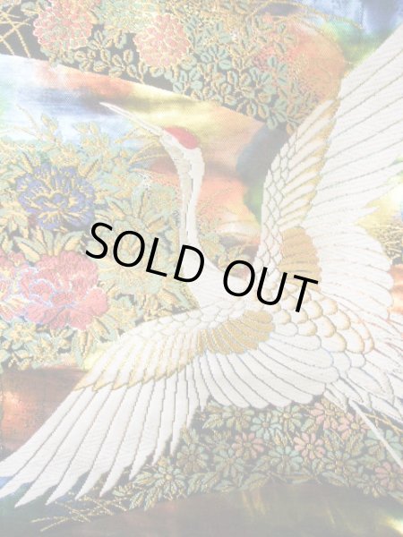 Photo7: J0219C Used Japanese   Multi Color UCHIKAKE Wedding by Silk. Crane  (Grade A+) (7)