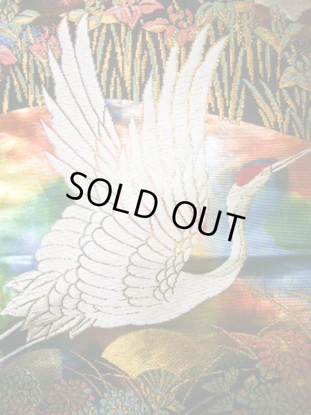 Photo12: J0219C Used Japanese   Multi Color UCHIKAKE Wedding by Silk. Crane  (Grade A+) (12)