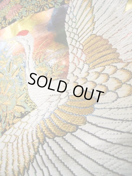 Photo14: J0219C Used Japanese   Multi Color UCHIKAKE Wedding by Silk. Crane  (Grade A+) (14)