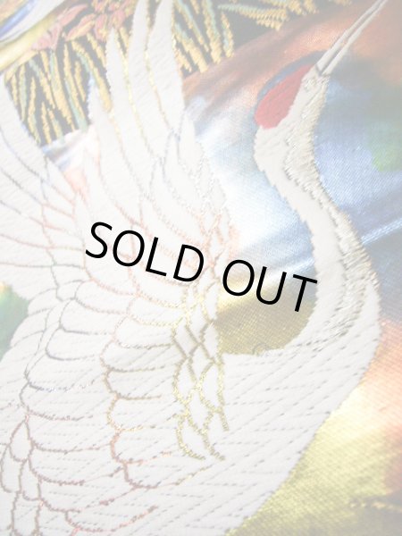 Photo17: J0219C Used Japanese   Multi Color UCHIKAKE Wedding by Silk. Crane  (Grade A+) (17)