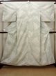 Photo1: J0222L Used Japanese   Off White TSUMUGI pongee / Silk. Hemp leaf,   (Grade B) (1)