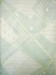 Photo3: J0222L Used Japanese   Off White TSUMUGI pongee / Silk. Hemp leaf,   (Grade B) (3)