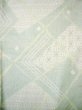 Photo4: J0222L Used Japanese   Off White TSUMUGI pongee / Silk. Hemp leaf,   (Grade B) (4)