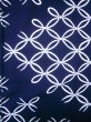 Photo4: J0520S Used Japanese Dark  Indigo Blue YUKATA summer / Cotton. Crossed circles 2 (Grade A) (4)