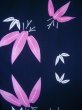 Photo3: J0520Y Used Japanese Dark  Pink YUKATA summer / Cotton. Bamboo leaf 2 (Grade B) (3)