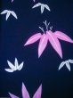 Photo5: J0520Y Used Japanese Dark  Pink YUKATA summer / Cotton. Bamboo leaf 2 (Grade B) (5)