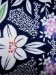 Photo7: J0617A Used Japanese Dark  Indigo Blue YUKATA summer / Cotton. KIKYO Japanese balloonflower   (Grade B) (7)