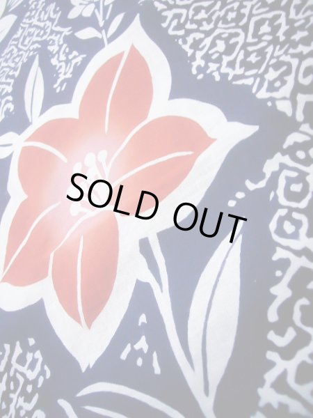 Photo8: J0617A Used Japanese Dark  Indigo Blue YUKATA summer / Cotton. KIKYO Japanese balloonflower   (Grade B) (8)