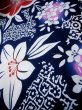 Photo9: J0617A Used Japanese Dark  Indigo Blue YUKATA summer / Cotton. KIKYO Japanese balloonflower   (Grade B) (9)