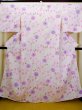 Photo1: J0617Q Used Japanese Sweet  Pink YUKATA summer / Cotton. Flower  (Grade B) (1)