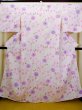 Photo1: J0617Q Used Japanese Sweet  Pink YUKATA summer / Cotton. Flower  (Grade B) (1)