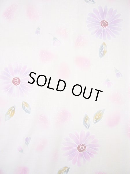 Photo4: J0617Q Used Japanese Sweet  Pink YUKATA summer / Cotton. Flower  (Grade B) (4)