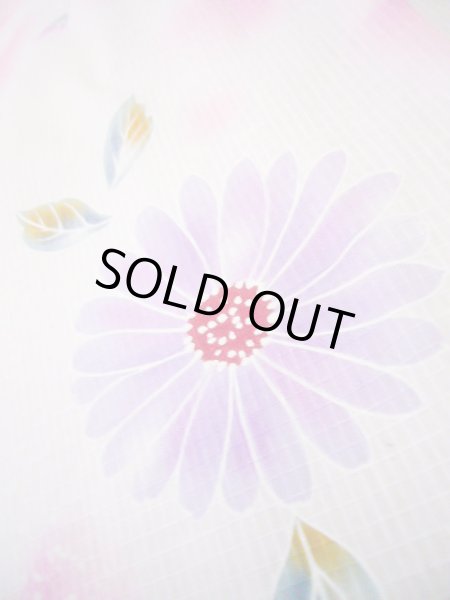 Photo8: J0617Q Used Japanese Sweet  Pink YUKATA summer / Cotton. Flower  (Grade B) (8)