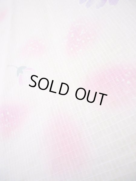 Photo9: J0617Q Used Japanese Sweet  Pink YUKATA summer / Cotton. Flower  (Grade B) (9)