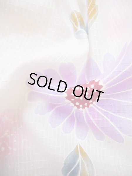 Photo11: J0617Q Used Japanese Sweet  Pink YUKATA summer / Cotton. Flower  (Grade B) (11)