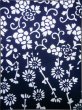 Photo7: J0702N Used Japanese Bluish  Indigo Blue YUKATA summer / Cotton. Flower  (Grade C) (7)