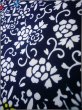 Photo9: J0702N Used Japanese Bluish  Indigo Blue YUKATA summer / Cotton. Flower  (Grade C) (9)