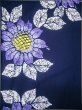 Photo3: Mint J0702P Used Japanese Bluish  Indigo Blue YUKATA summer / Cotton. Flower  (Grade A) (3)