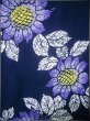 Photo4: Mint J0702P Used Japanese Bluish  Indigo Blue YUKATA summer / Cotton. Flower  (Grade A) (4)