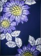 Photo5: Mint J0702P Used Japanese Bluish  Indigo Blue YUKATA summer / Cotton. Flower  (Grade A) (5)