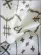 Photo9: J0702W Used Japanese Pale  White YUKATA summer / Cotton/hemp Tortoise-shell pattern― Hexagonal pattern  (Grade C) (9)