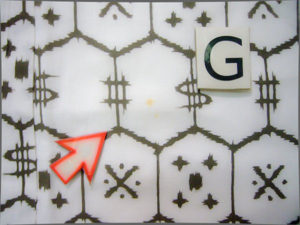 Photo18: J0702W Used Japanese Pale  White YUKATA summer / Cotton/hemp Tortoise-shell pattern― Hexagonal pattern  (Grade C) (18)