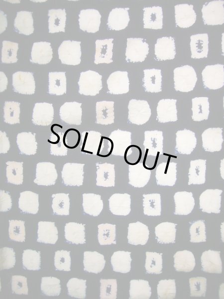 Photo3: J0710K Used Japanese   Indigo Blue YUKATA summer / Cotton. Quadrangle, Arimatsu Shibori RARE design (Grade C) (3)