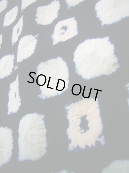 Photo7: J0710K Used Japanese   Indigo Blue YUKATA summer / Cotton. Quadrangle, Arimatsu Shibori RARE design (Grade C) (7)