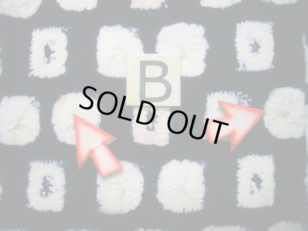 Photo13: J0710K Used Japanese   Indigo Blue YUKATA summer / Cotton. Quadrangle, Arimatsu Shibori RARE design (Grade C) (13)