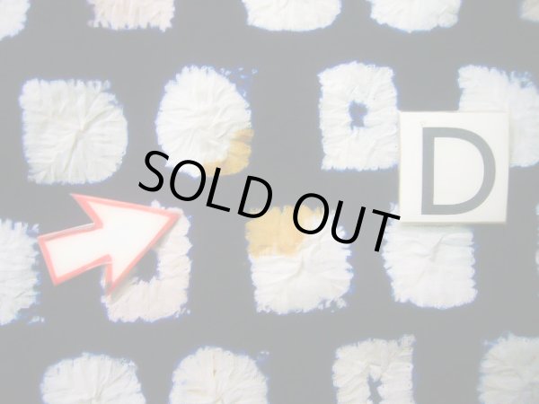 Photo15: J0710K Used Japanese   Indigo Blue YUKATA summer / Cotton. Quadrangle, Arimatsu Shibori RARE design (Grade C) (15)