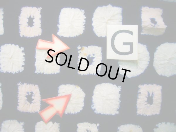 Photo18: J0710K Used Japanese   Indigo Blue YUKATA summer / Cotton. Quadrangle, Arimatsu Shibori RARE design (Grade C) (18)