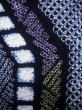 Photo6: J0710L Used Japanese   Indigo Blue YUKATA summer / Cotton. Quadrangle, Arimatsu Shibori RARE design (Grade B) (6)